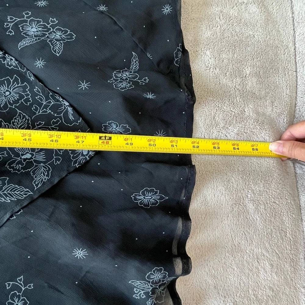 Vintage CDC Black Floral Maxi Dress Beaded Chiffon Dark Fairycore 10 Romantic - Picture 15 of 15